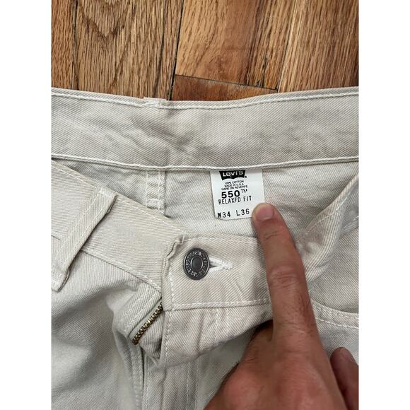 Vintage 1990s Levis Strauss 550 Jeans Size 34x36 off-white - Picture 3 of 3